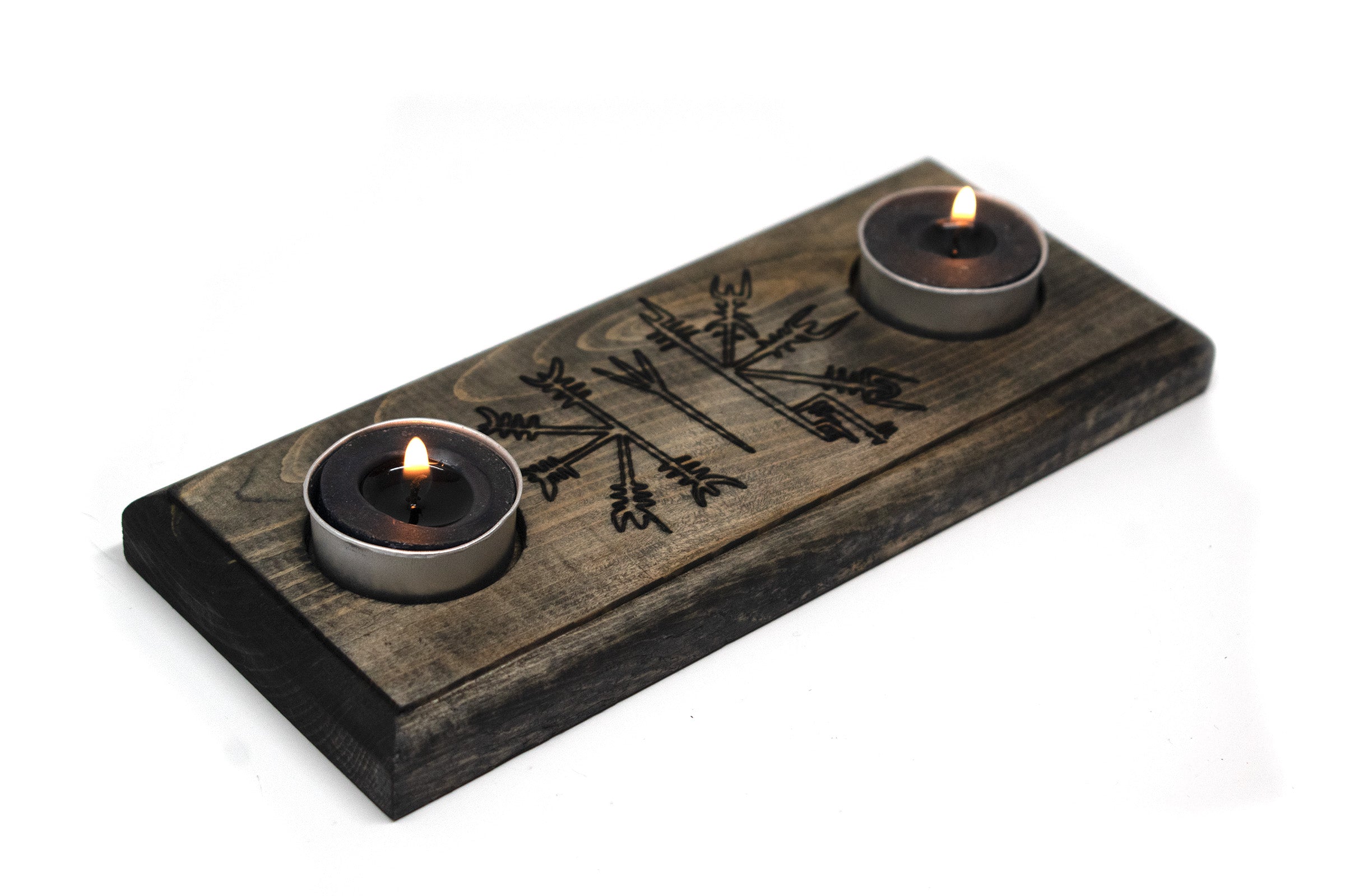 Vegvisir & Helm of Awe tealight candle holder