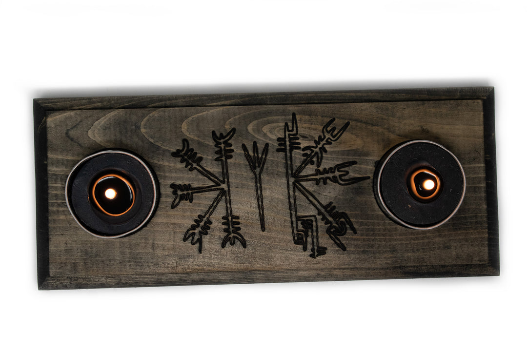 Vegvisir & Helm of Awe tealight candle holder