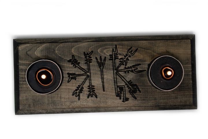 Vegvisir & Helm of Awe tealight candle holder